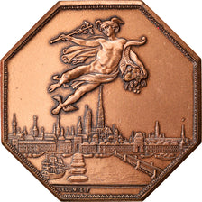 France, Token, Chambre de Commerce de Rouen, 1802, Lecomte, AU(55-58), Bronze