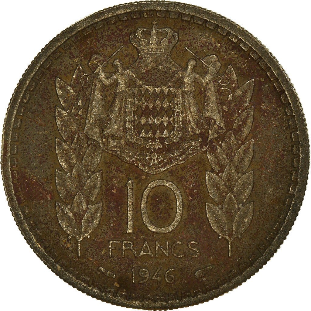 Moeda, Mónaco, 10 Francs, 1946