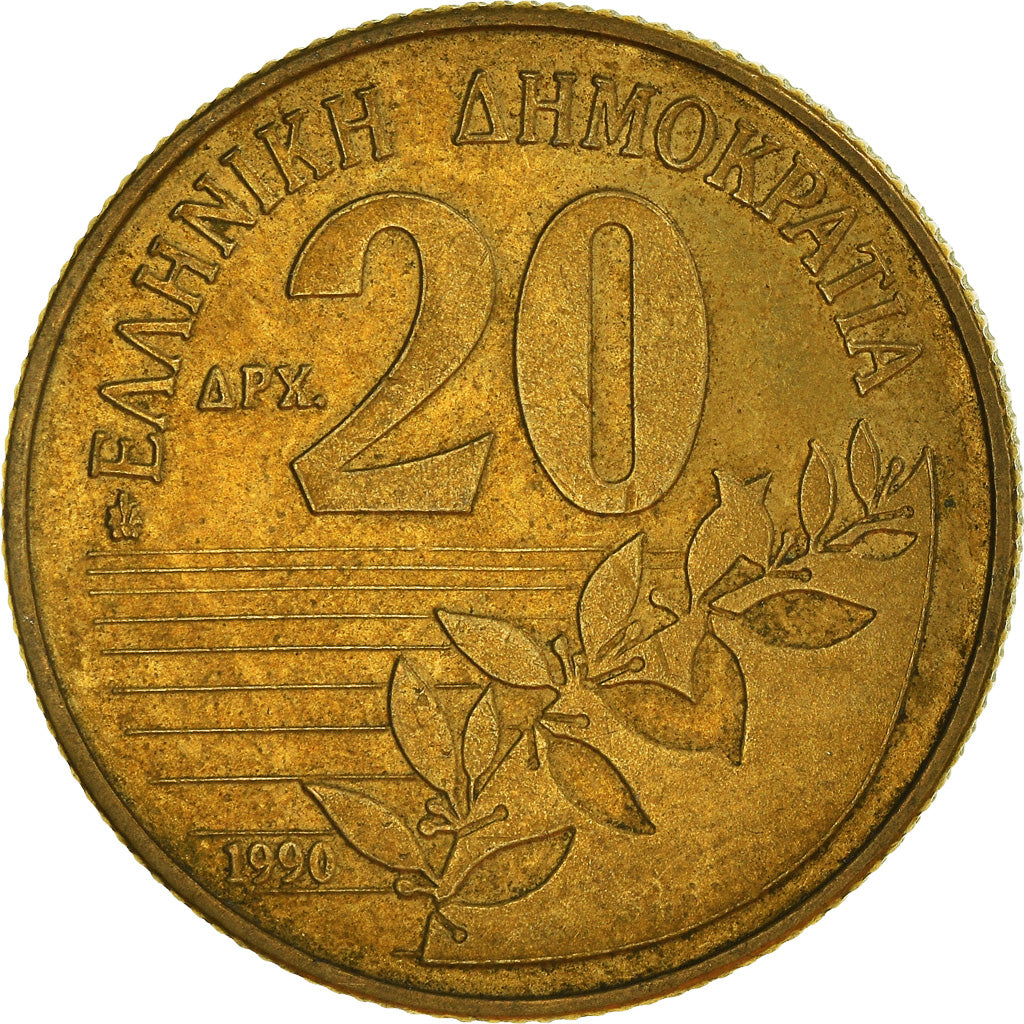 Moneta, Grecja, 20 Drachmes, 1990
