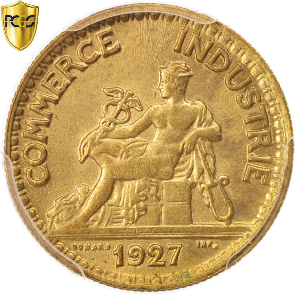 Coin, France, Chambre de commerce, 50 Centimes, 1927, Paris, PCGS, MS64, MS(64)