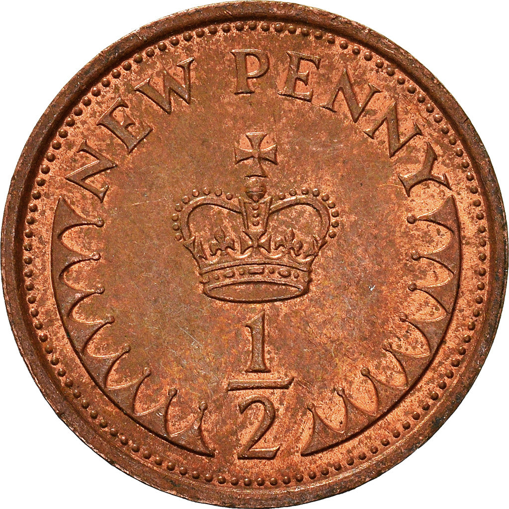 Coin, Great Britain, 1/2 New Penny, 1975