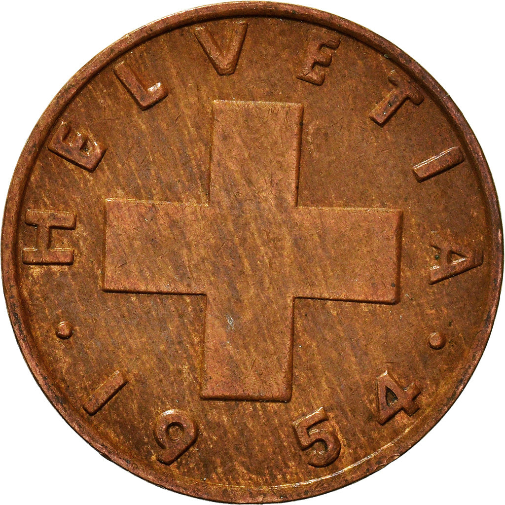 Moneta, Svizzera, 2 Rappen, 1954