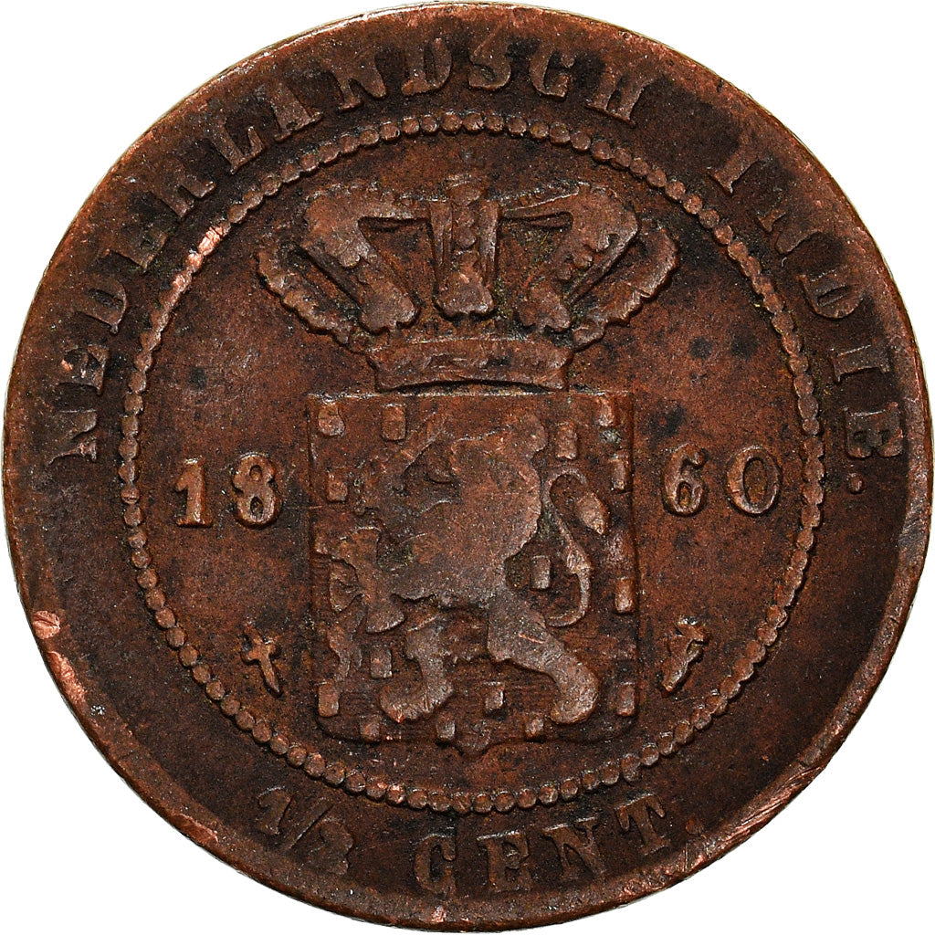 Münze, Netherlands Indies, 1/2 Cent, 1860