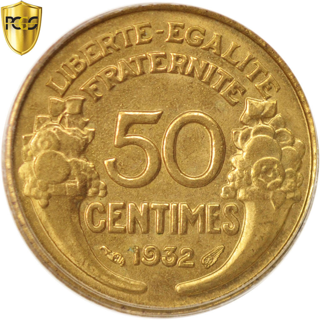 Coin, France, Morlon, 50 Centimes, 1932, Paris, PCGS, MS64, MS(64)