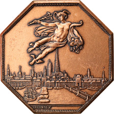 France, Token, Chambre de Commerce de Rouen, 1802, Lecomte, AU(50-53), Bronze
