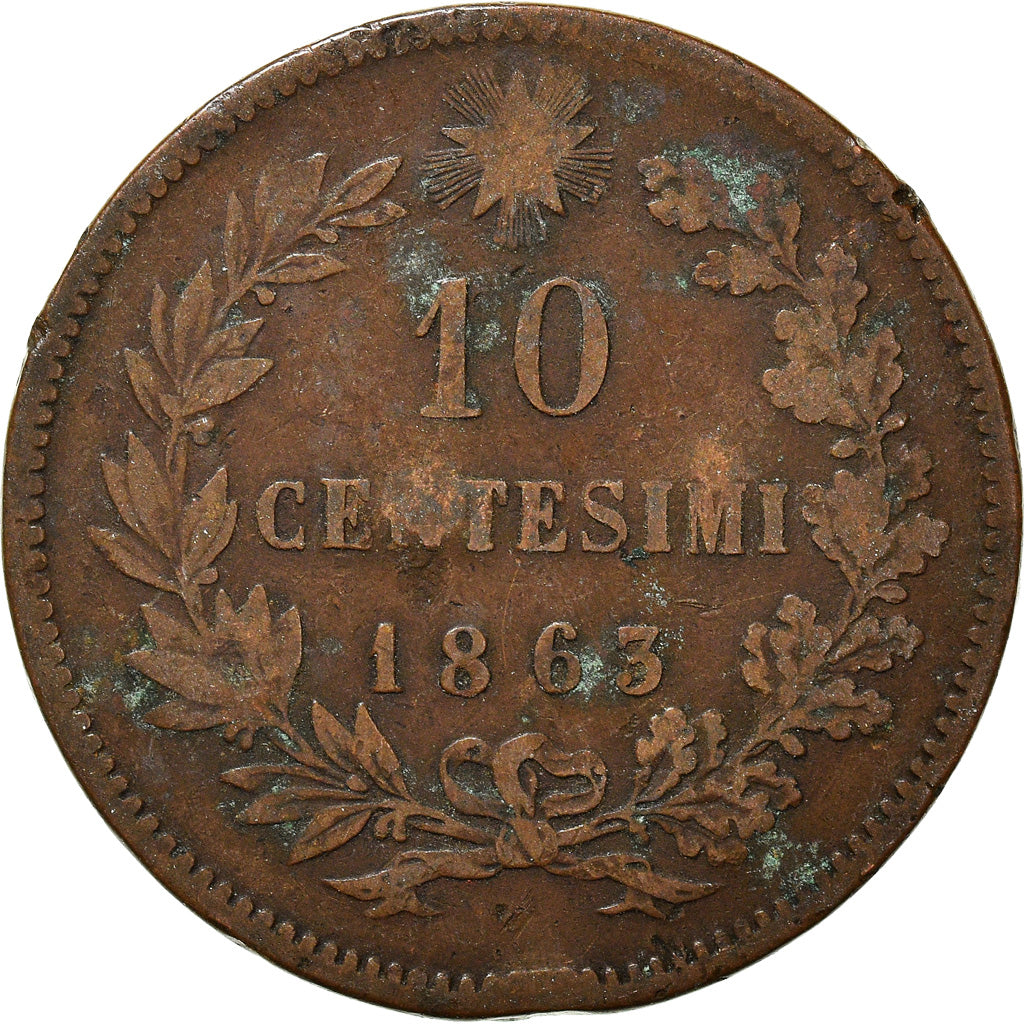 Monnaie, Italie, 10 Centesimi, 1863