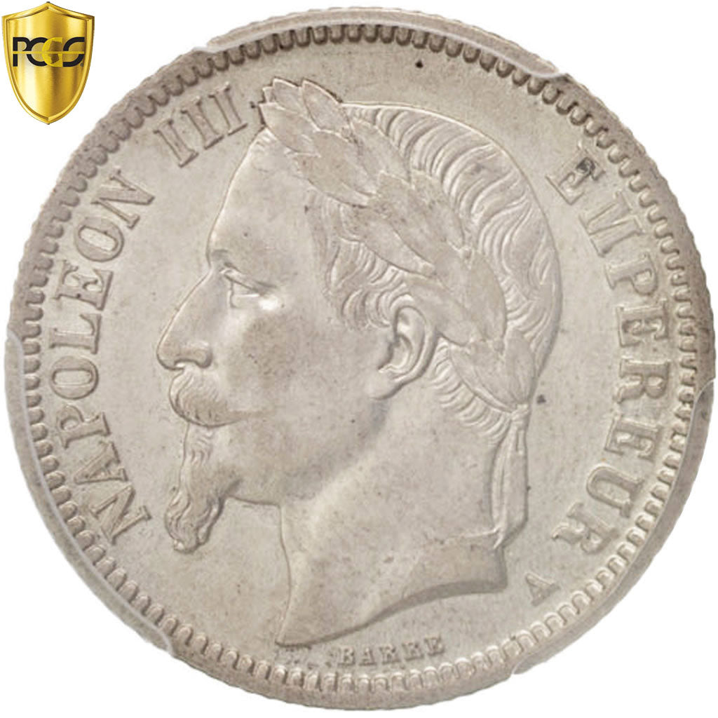 France, Napoleon III, Franc, 1866, Paris, PCGS, Genuine, AU, KM:806.1