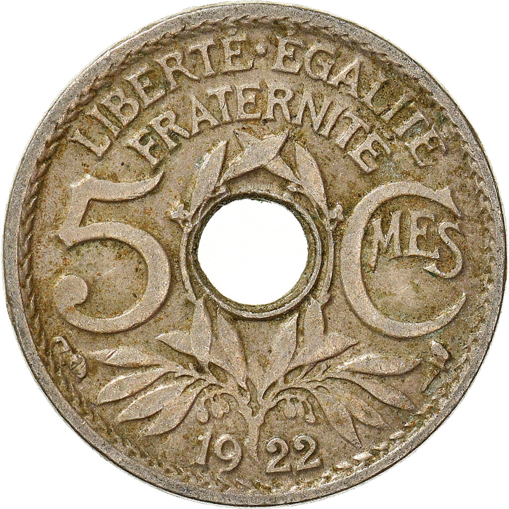 Munten, Frankrijk, 5 Centimes, 1922
