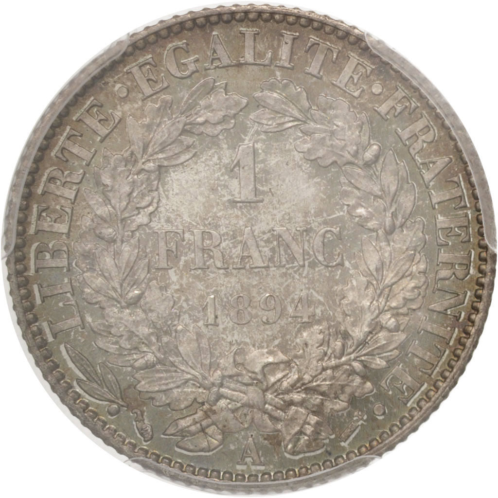 France, Cérès, Franc, 1894, Paris, PCGS, MS64, Silver, KM:822.1