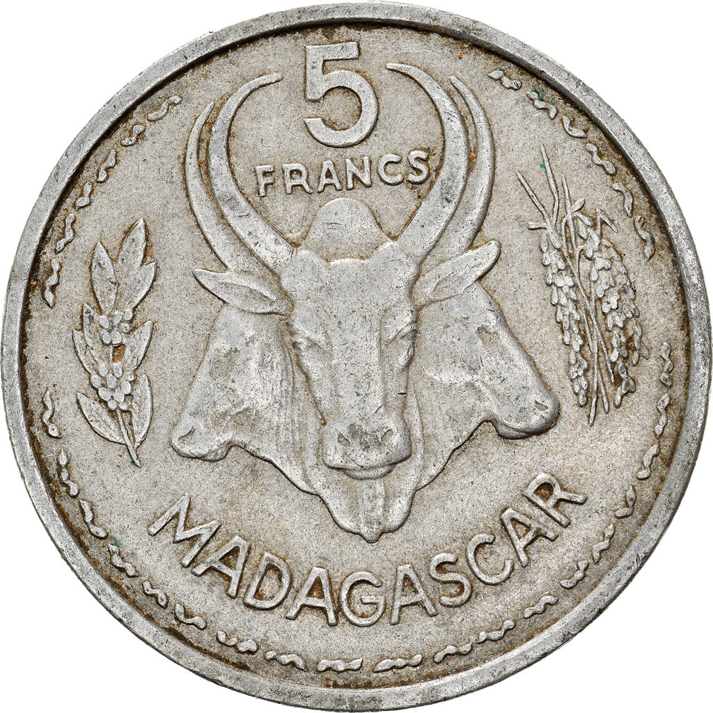 Moeda, Madagáscar, 5 Francs, 1953