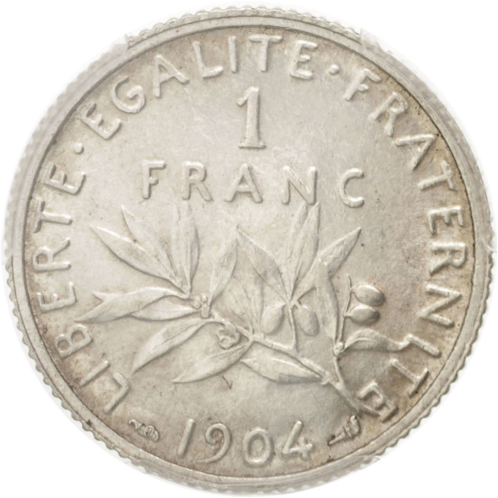 France, Semeuse, Franc, 1904, Paris, PCGS, AU55, Silver, KM:844.1
