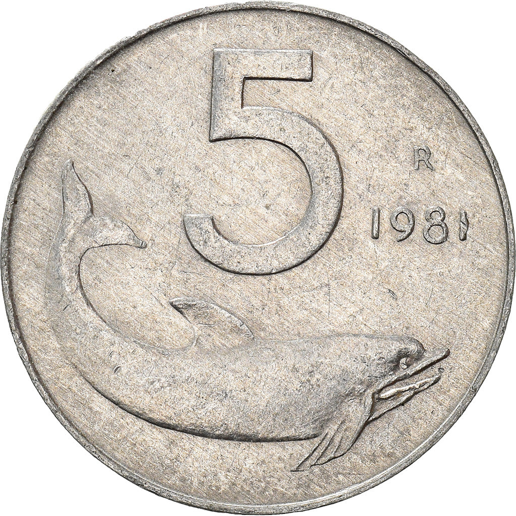 Moneda, Italia, 5 Lire, 1981