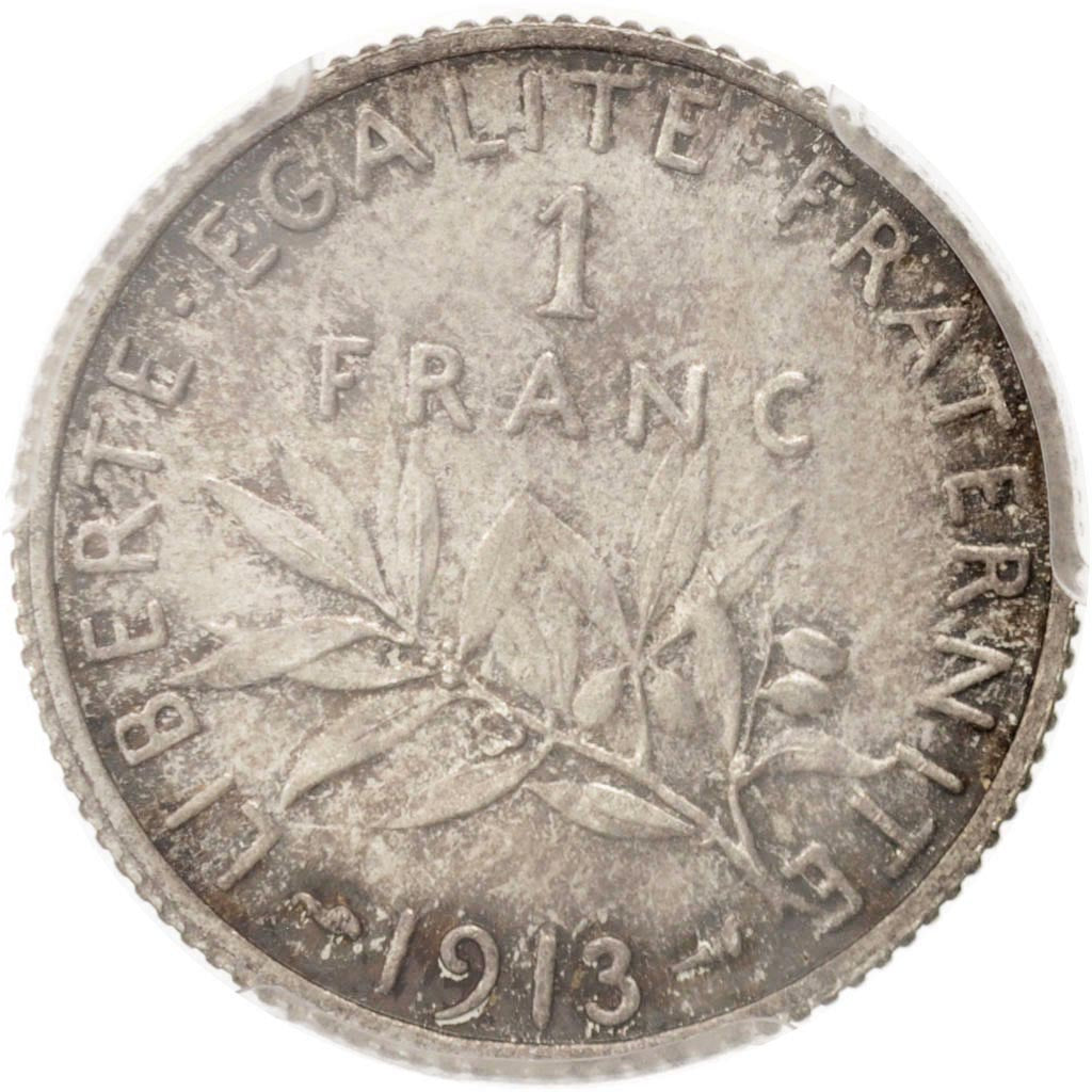 France, Semeuse, Franc, 1913, Paris, PCGS, MS64, Silver, KM:844.1