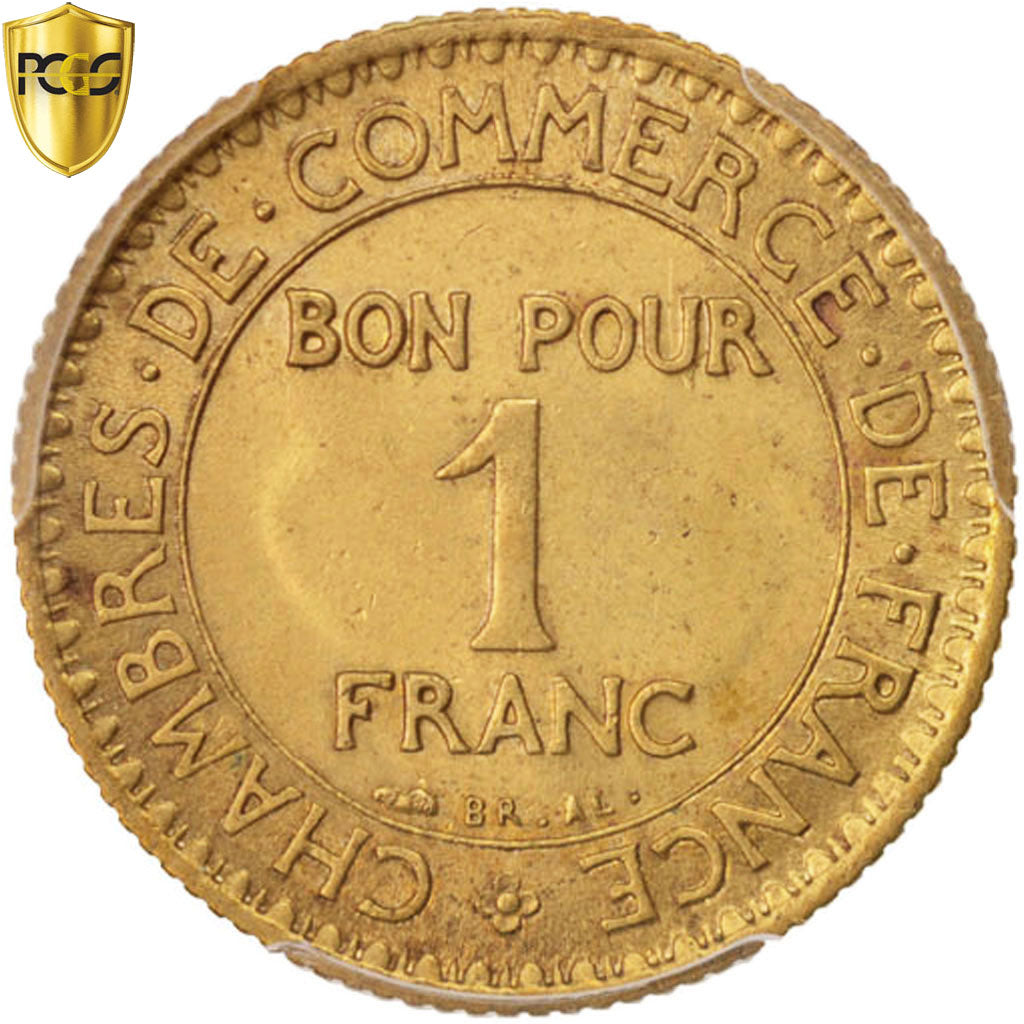 Coin, France, Chambre de commerce, Franc, 1921, Paris, PCGS, MS64, MS(64)