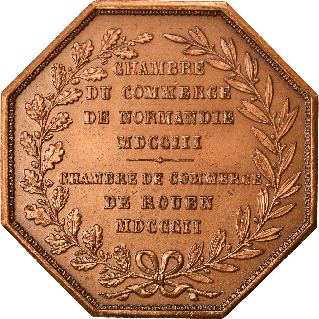 Francia, Token, Chambre de Commerce de Rouen, 1802, Lecomte, BB, Bronzo