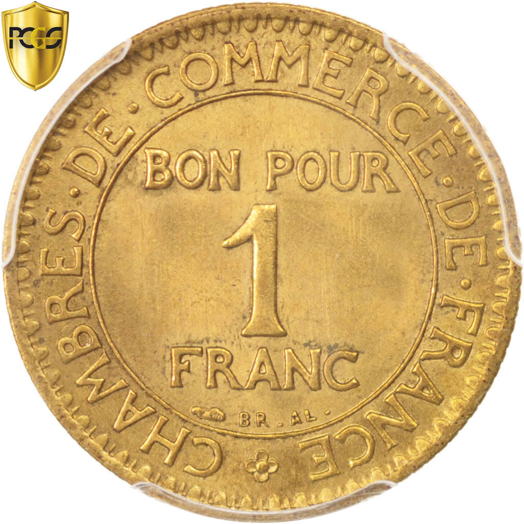 Coin, France, Chambre de commerce, Franc, 1923, Paris, PCGS, MS65, MS(65-70)