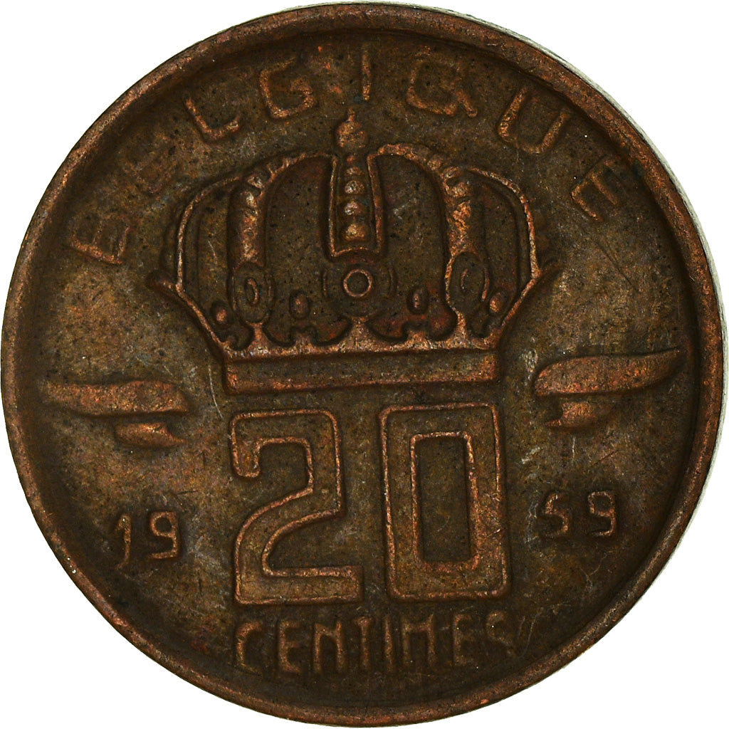 Coin, Belgium, 20 Centimes, 1959