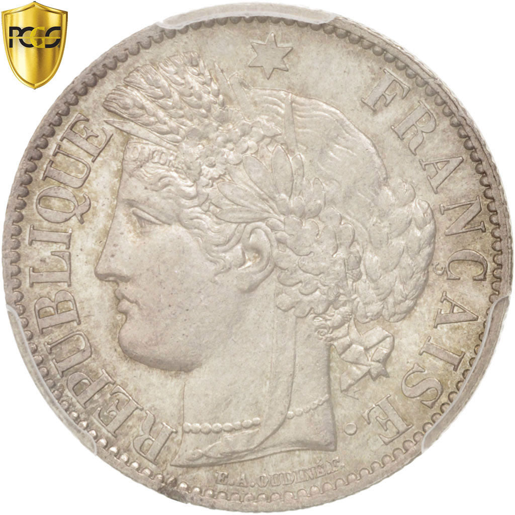 Coin, France, Cérès, 2 Francs, 1887, Paris, PCGS, MS64, MS(64), Silver