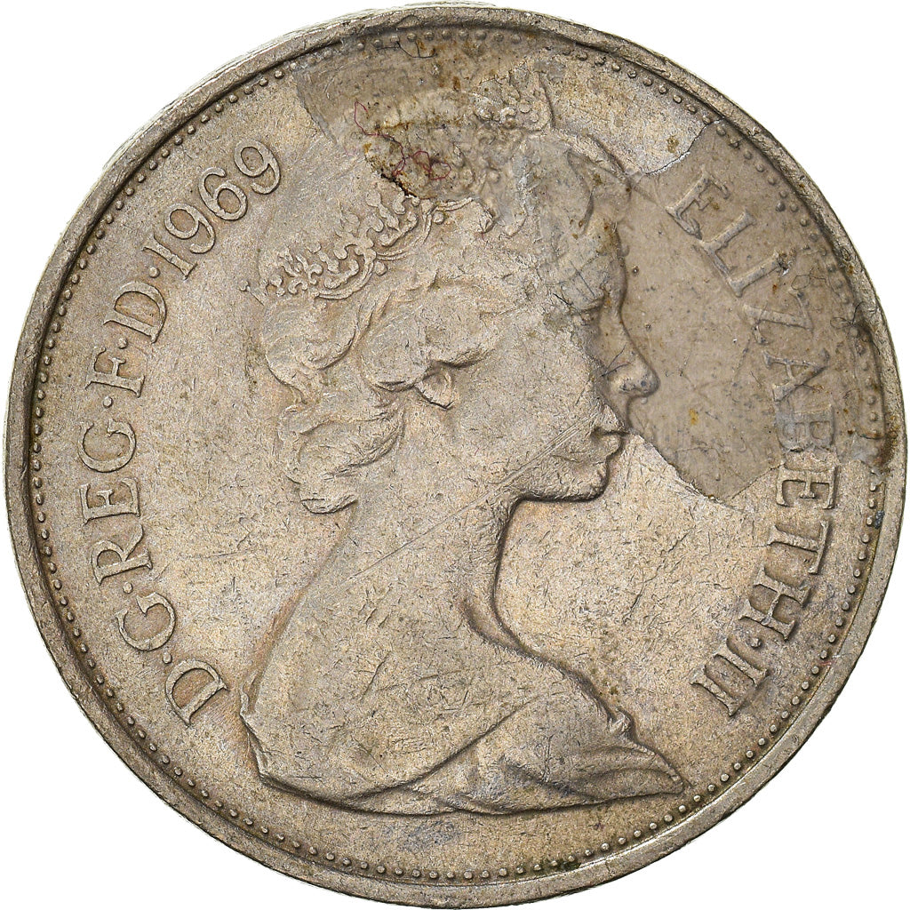 Moneda, Gran Bretaña, 10 New Pence, 1969