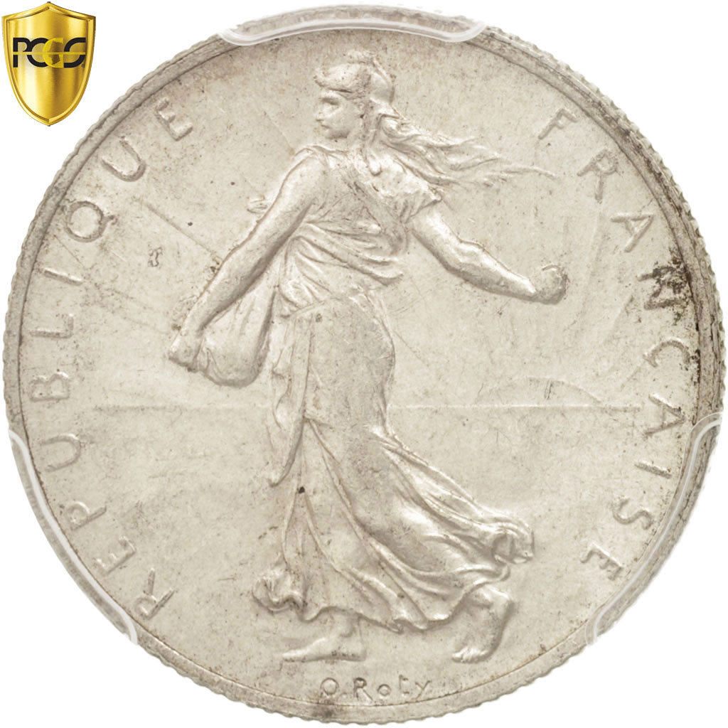 France, Semeuse, 2 Francs, 1908, Paris, PCGS, AU58, Silver, KM:845.1