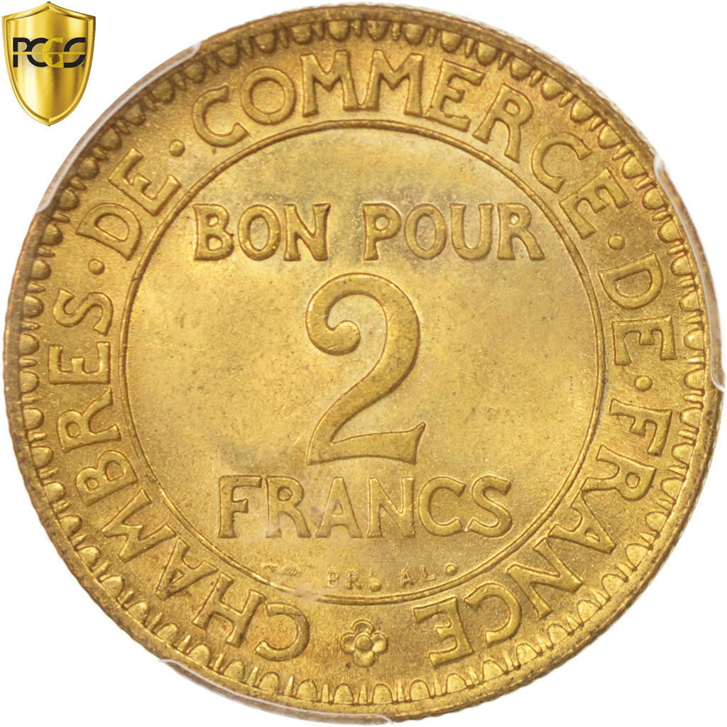 Coin, France, Chambre de commerce, 2 Francs, 1921, Paris, PCGS, MS64, MS(64)