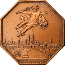 France, Token, Chambre de Commerce de Rouen, 1802, Lecomte, EF(40-45), Bronze