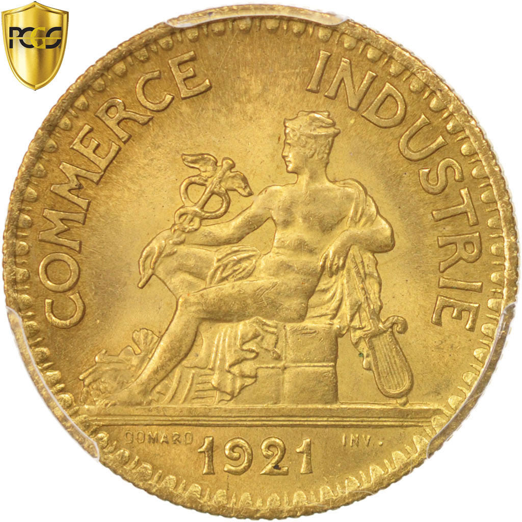 Coin, France, Chambre de commerce, 2 Francs, 1921, Paris, PCGS, MS65, MS(65-70)