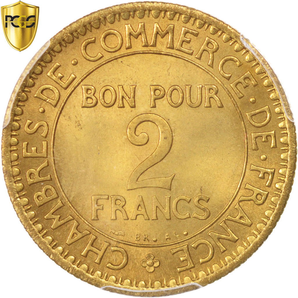 Coin, France, Chambre de commerce, 2 Francs, 1921, Paris, PCGS, MS65, MS(65-70)