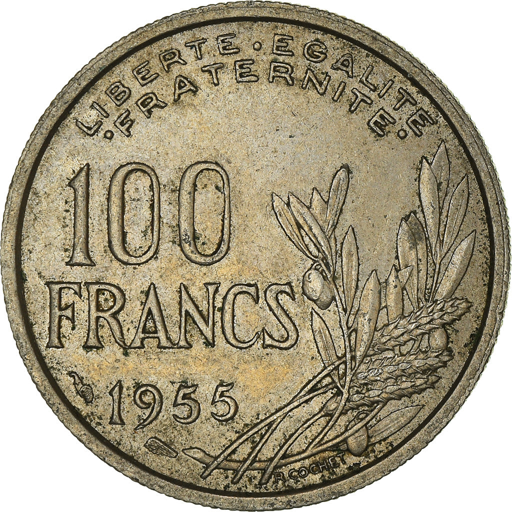 Munten, Frankrijk, 100 Francs, 1955