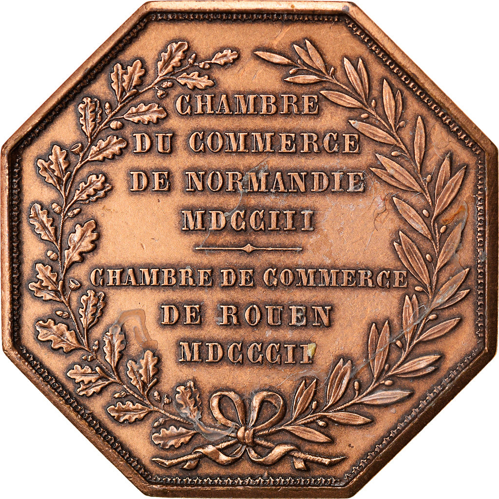 Francia, Token, Chambre de Commerce de Rouen, 1802, Lecomte, BB, Bronzo