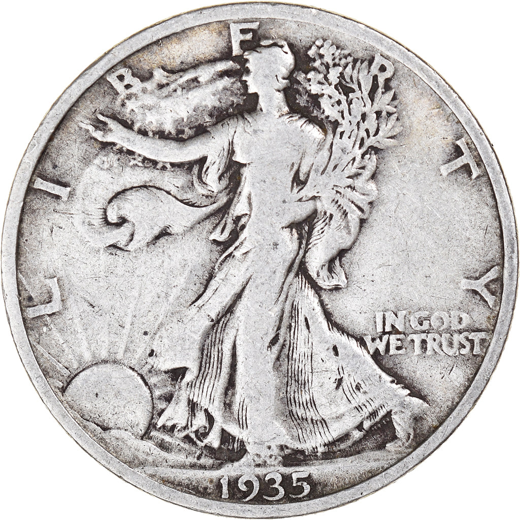 Coin, United States, Walking Liberty Half Dollar, Half Dollar, 1935, U.S. Mint