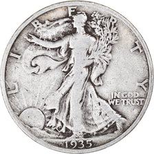 Coin, United States, Walking Liberty Half Dollar, Half Dollar, 1935, U.S. Mint