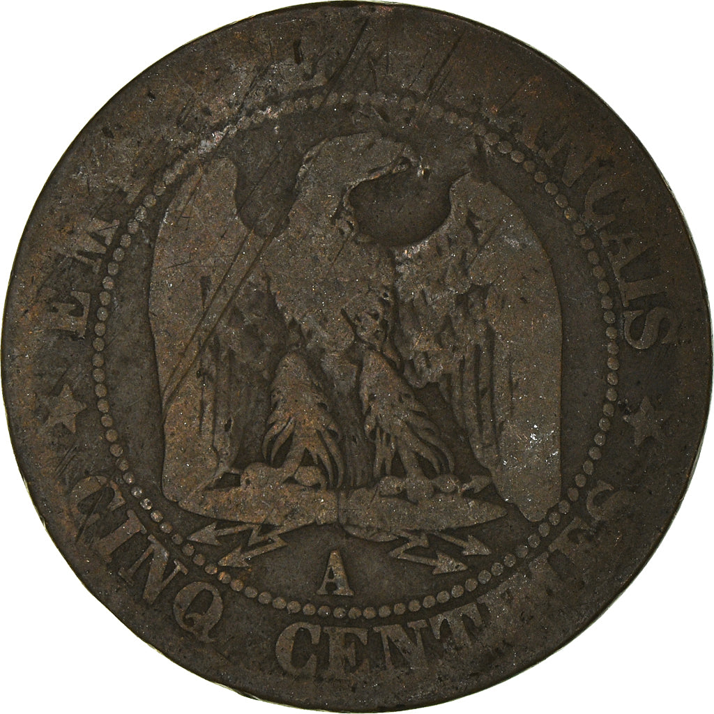 Coin, France, 5 Centimes, 1853