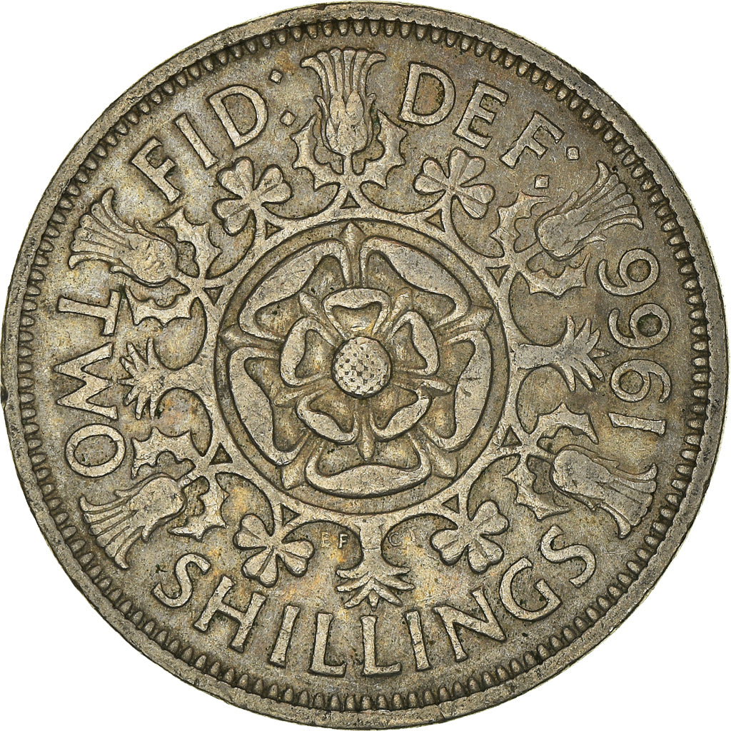 Monnaie, Grande-Bretagne, Florin, Two Shillings, 1966