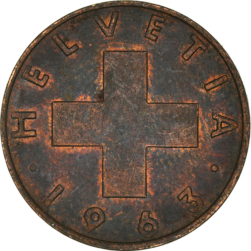 Monnaie, Suisse, 2 Rappen, 1963