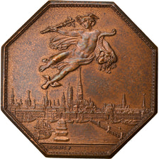 França, Token, Chambre de Commerce de Rouen, 1802, Lecomte, EF(40-45), Bronze