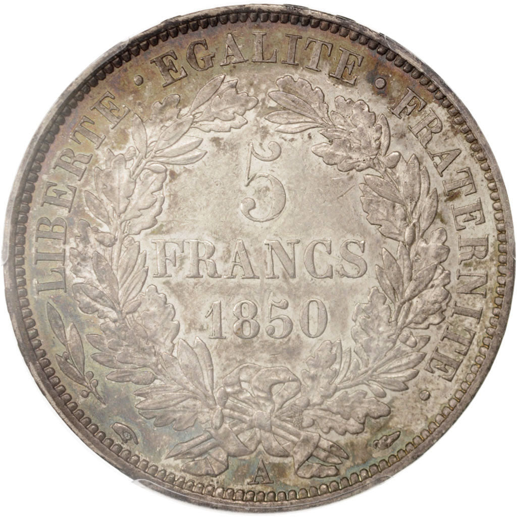 France, Cérès, 5 Francs, 1850, Paris, PCGS, AU58, Silver, KM:761.1