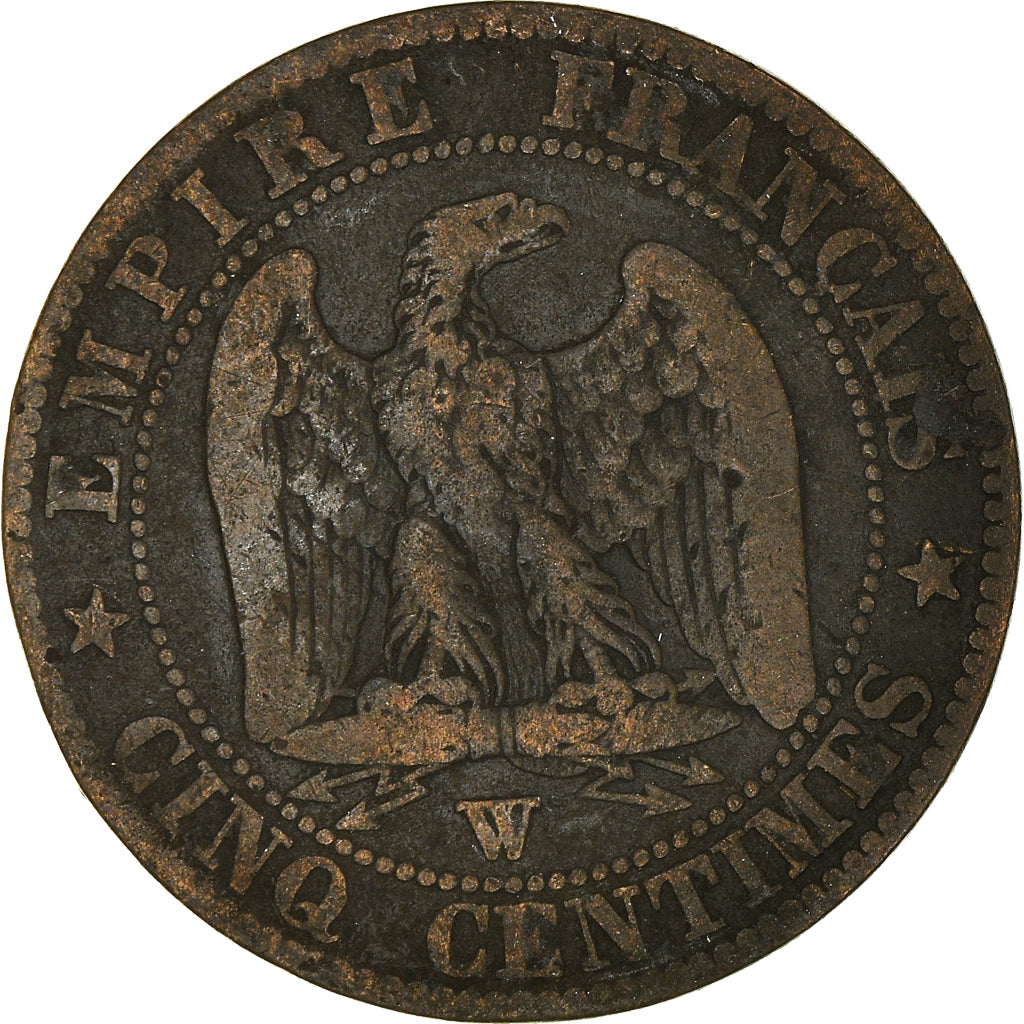 Coin, France, 5 Centimes, 1854