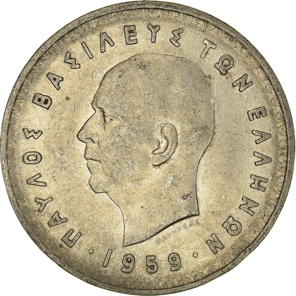 Moneta, Grecia, 10 Drachmai, 1959