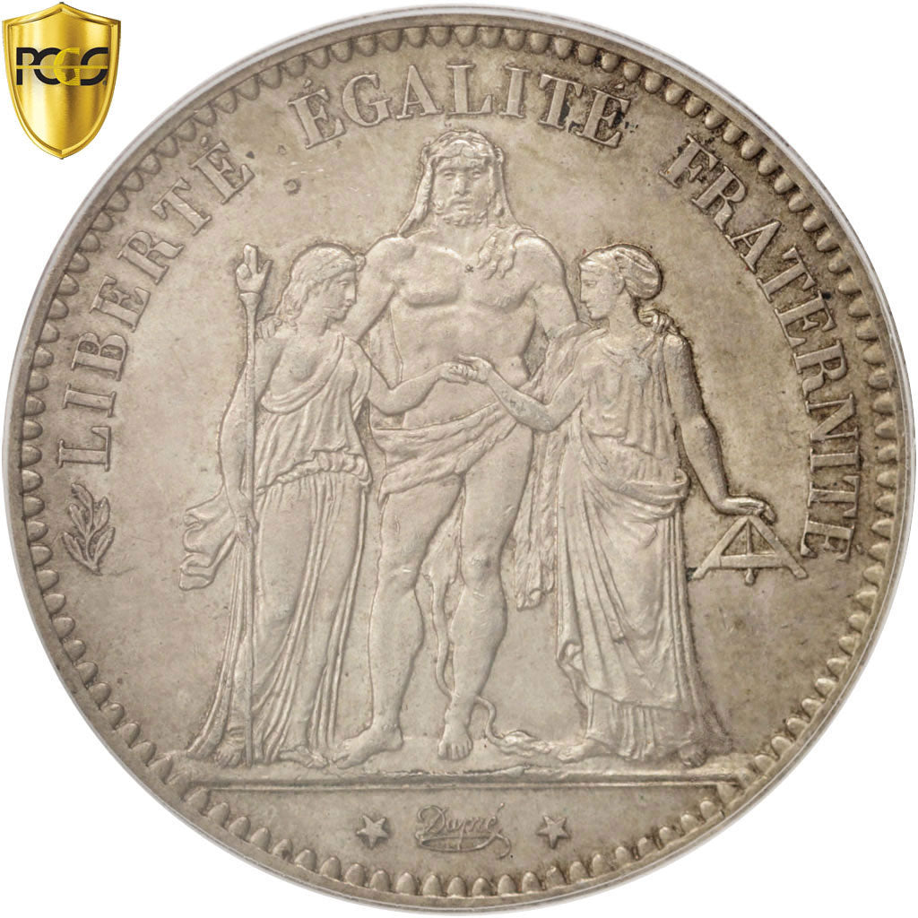Coin, France, Hercule, 5 Francs, 1876, Paris, PCGS, MS64, MS(64), Silver