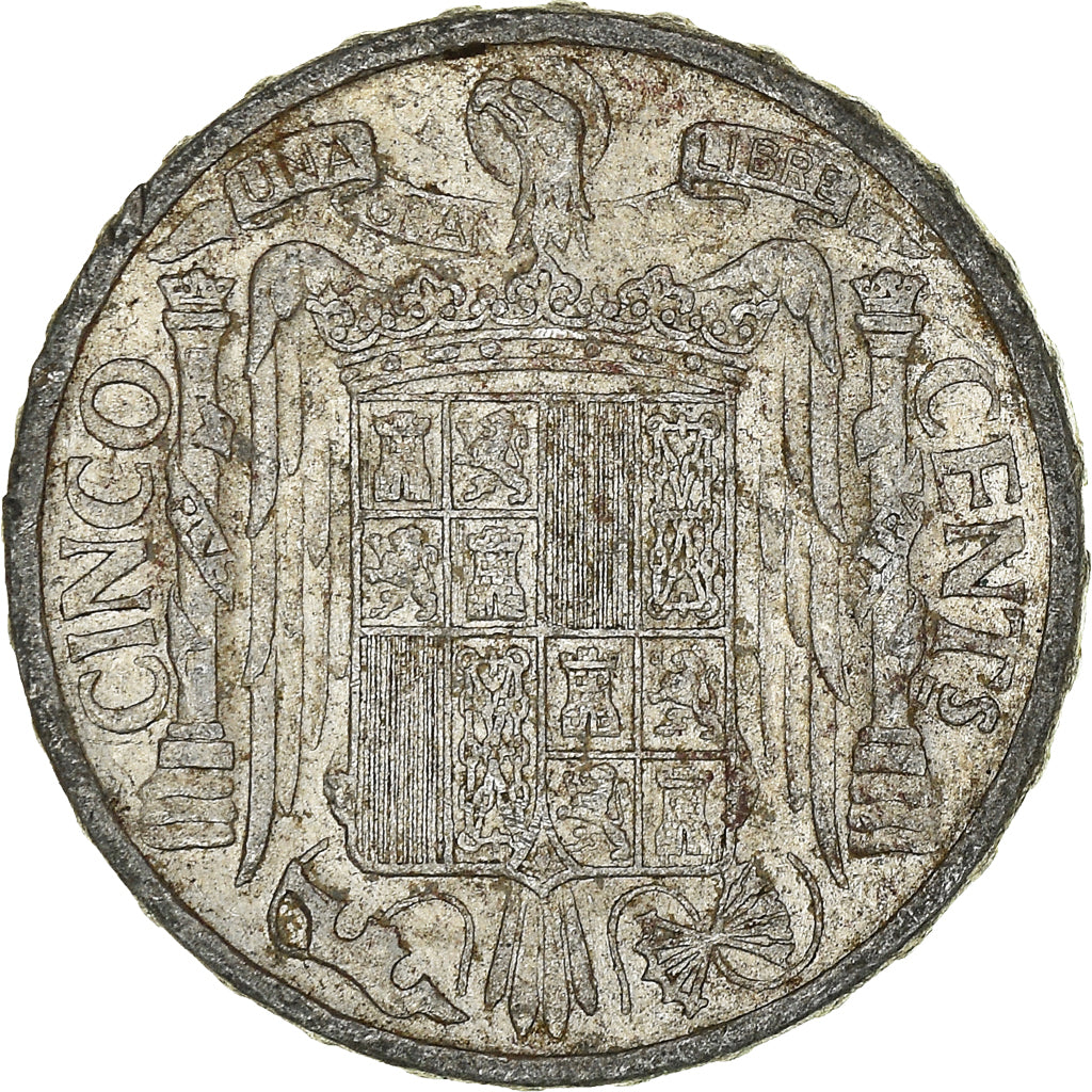 Moneta, Hiszpania, 5 Centimos, 1945