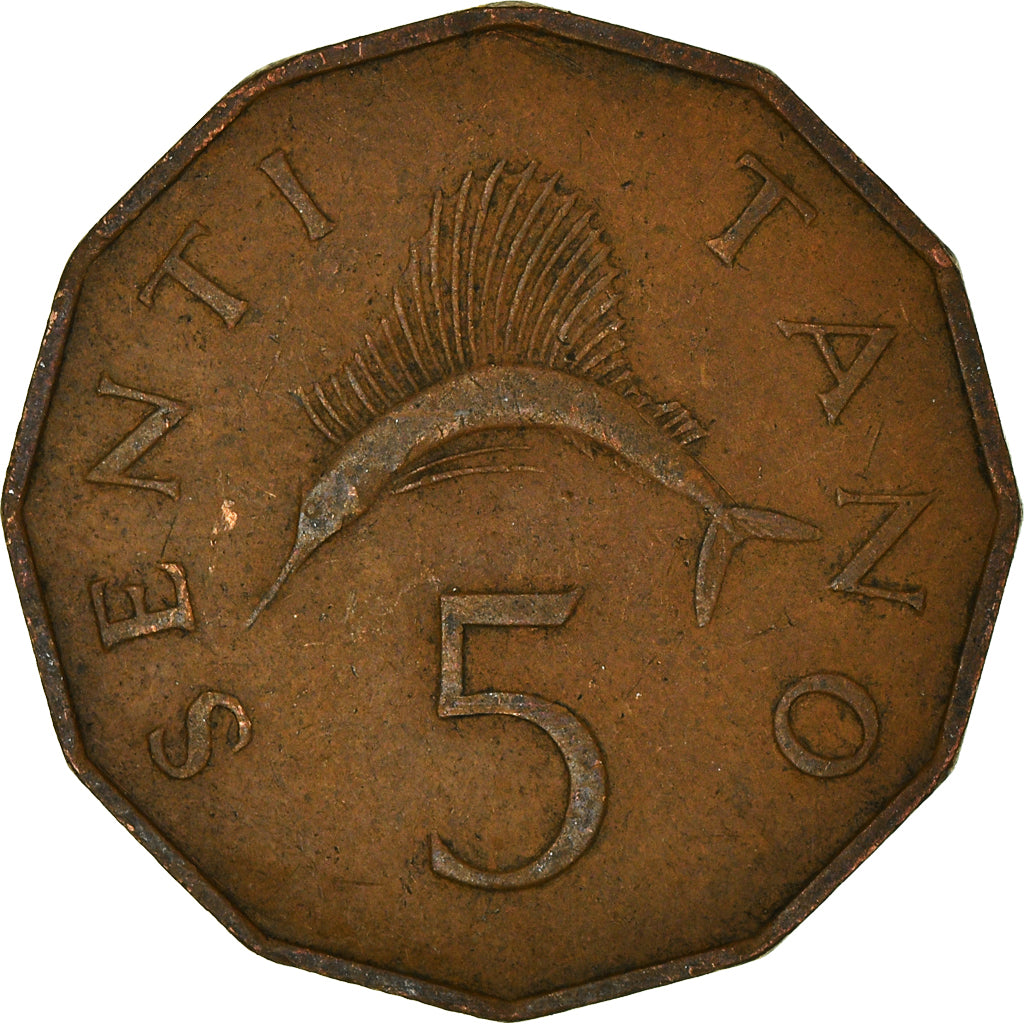 Monnaie, Tanzanie, 5 Senti, 1966