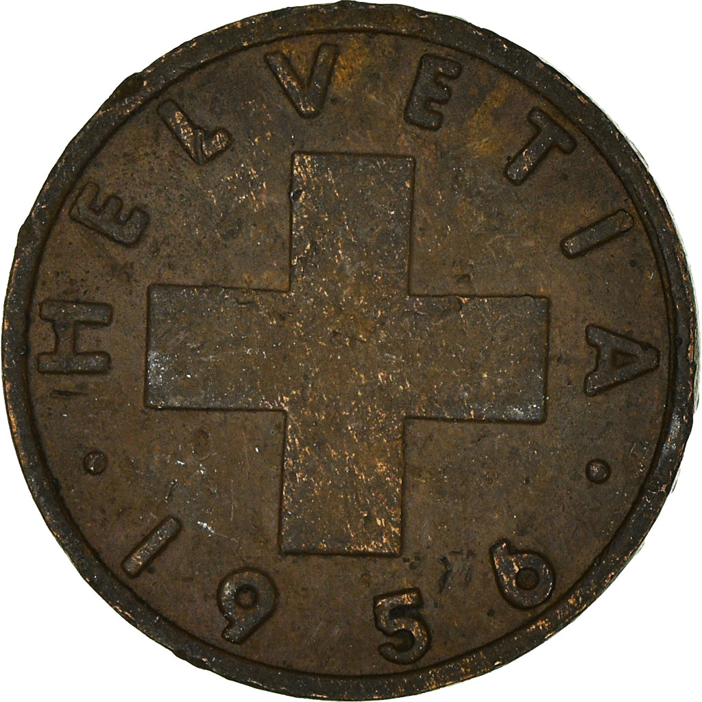 Coin, Switzerland, Rappen, 1956