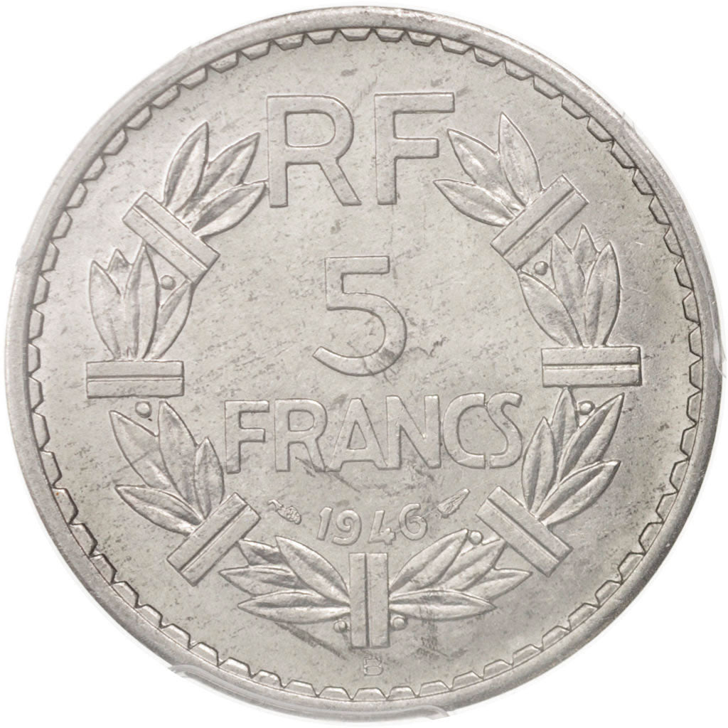 Coin, France, Lavrillier, 5 Francs, 1946, Beaumont le Roger, PCGS, MS63, MS(63)