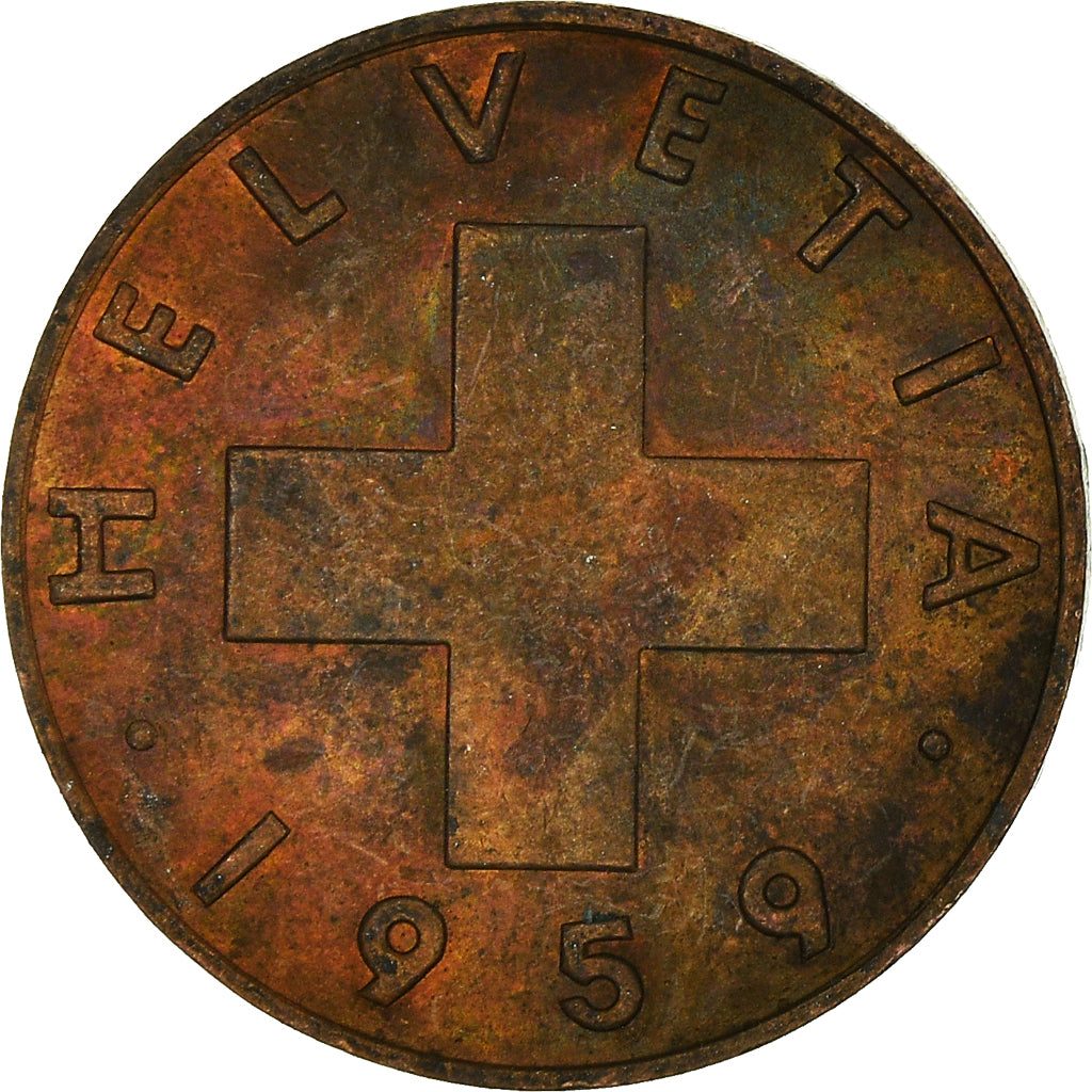 Coin, Switzerland, Rappen, 1959