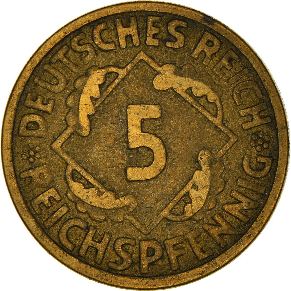 Munten, Duitsland, Weimarrepubliek, 5 Reichspfennig, 1925