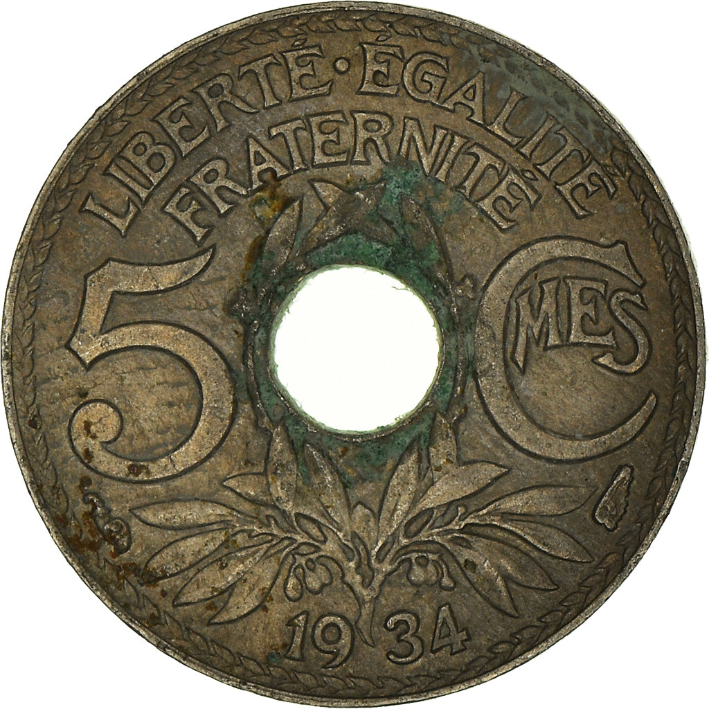 Coin, France, 5 Centimes, 1934