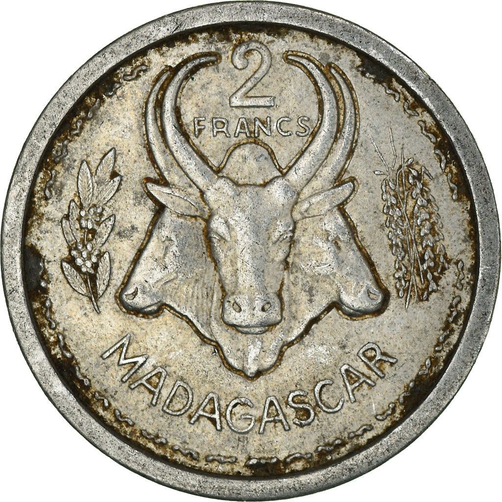 Moneta, Madagascar, 2 Francs, 1948