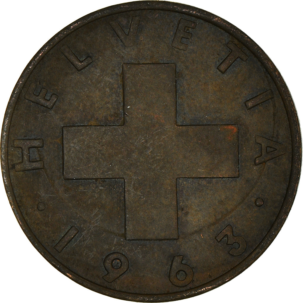 Monnaie, Suisse, 2 Rappen, 1963