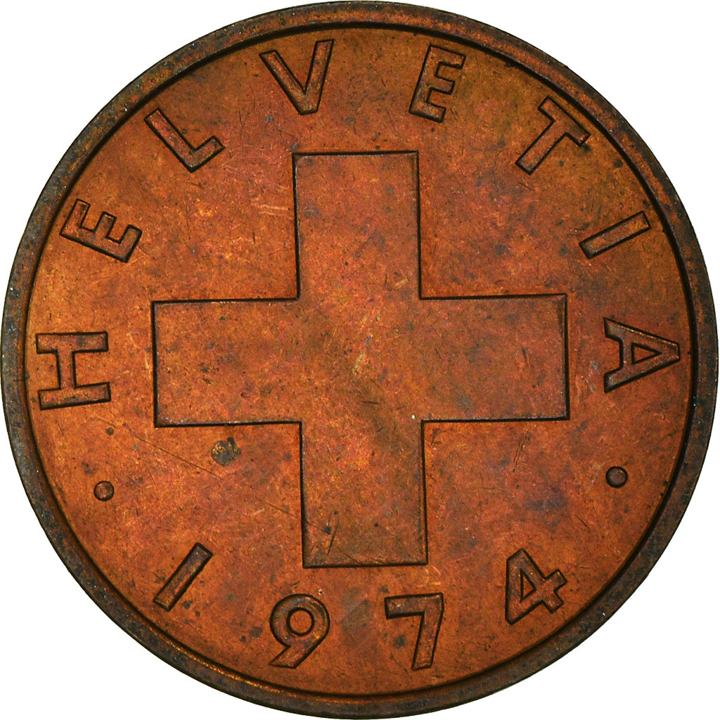 Coin, Switzerland, 2 Rappen, 1974